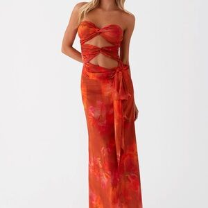 Peppermayo Red Floral Maxi Dress